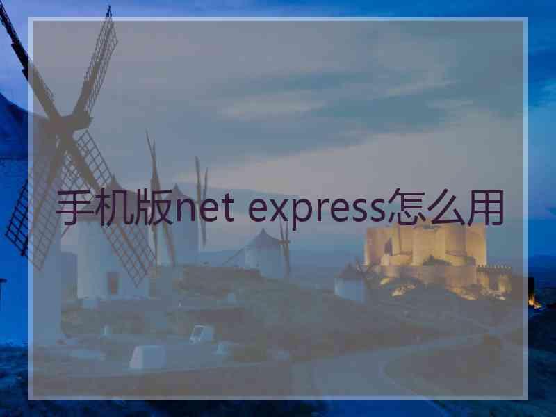 手机版net express怎么用