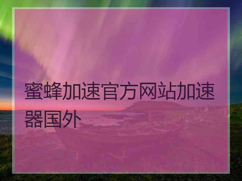 蜜蜂加速官方网站加速器国外