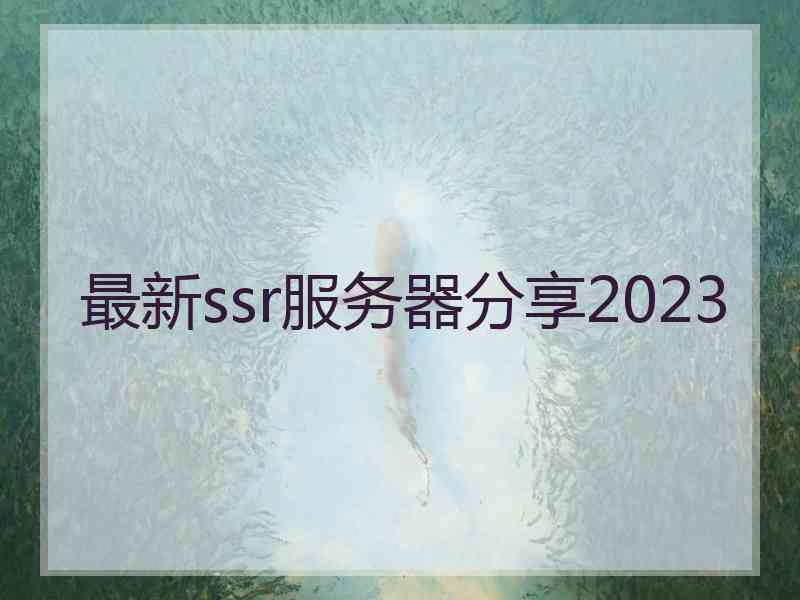 最新ssr服务器分享2023