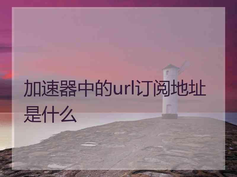 加速器中的url订阅地址是什么