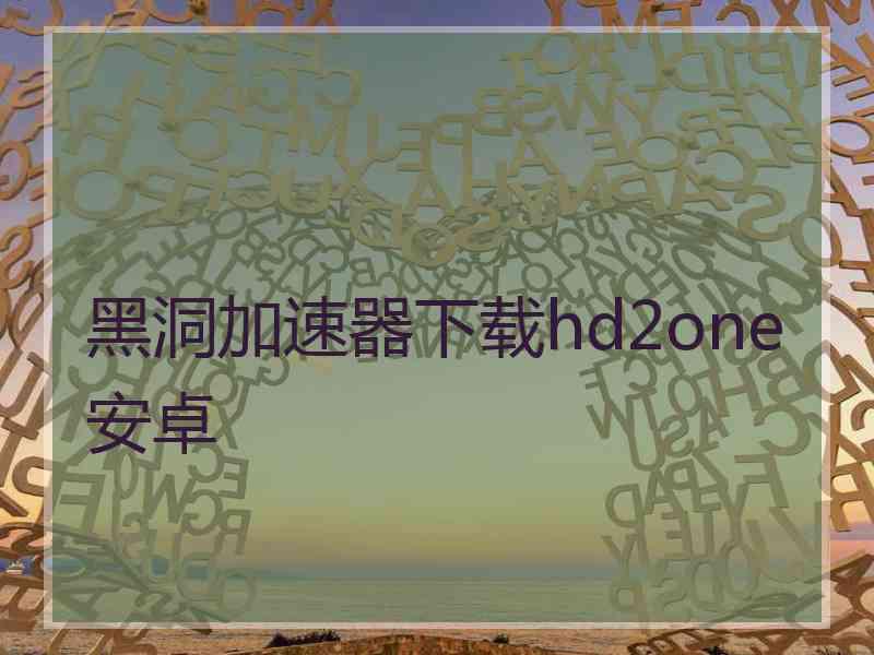 黑洞加速器下载hd2one安卓