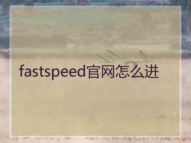 fastspeed官网怎么进