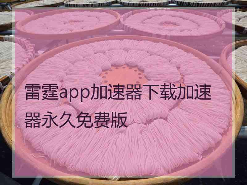 雷霆app加速器下载加速器永久免费版